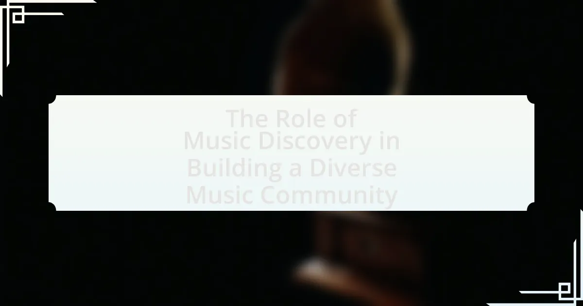 The Role of Music Discovery in Building a Diverse Music Community