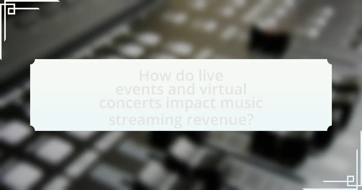 How do live events and virtual concerts impact music streaming revenue?
