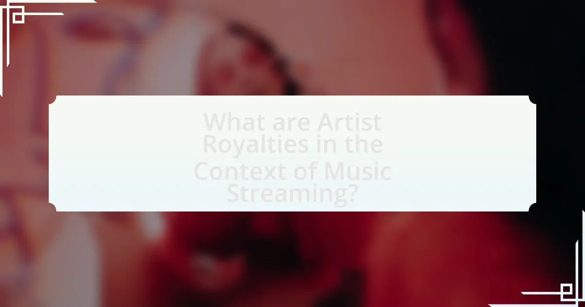What are Artist Royalties in the Context of Music Streaming?