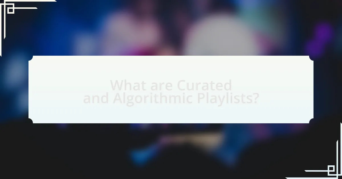 What are Curated and Algorithmic Playlists?
