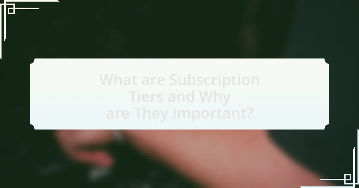 What are Subscription Tiers and Why are They Important?