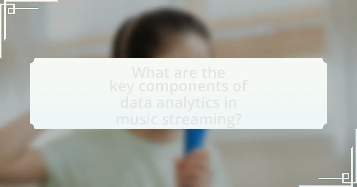 What are the key components of data analytics in music streaming?