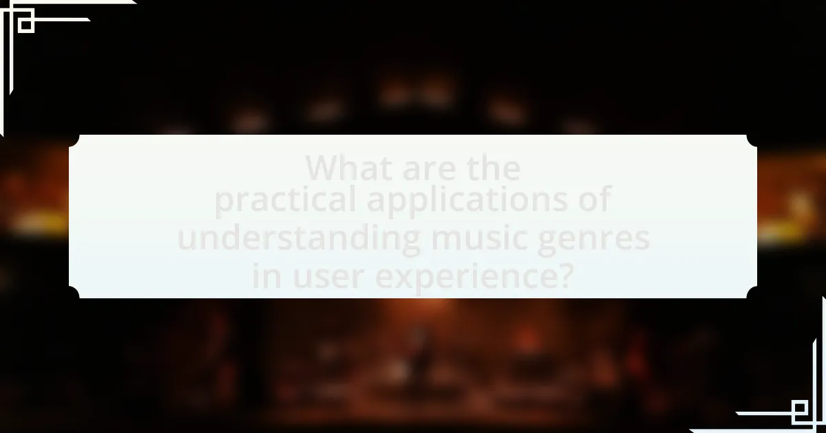What are the practical applications of understanding music genres in user experience?