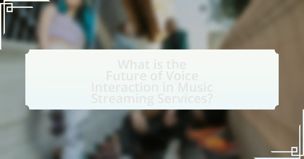 What is the Future of Voice Interaction in Music Streaming Services?