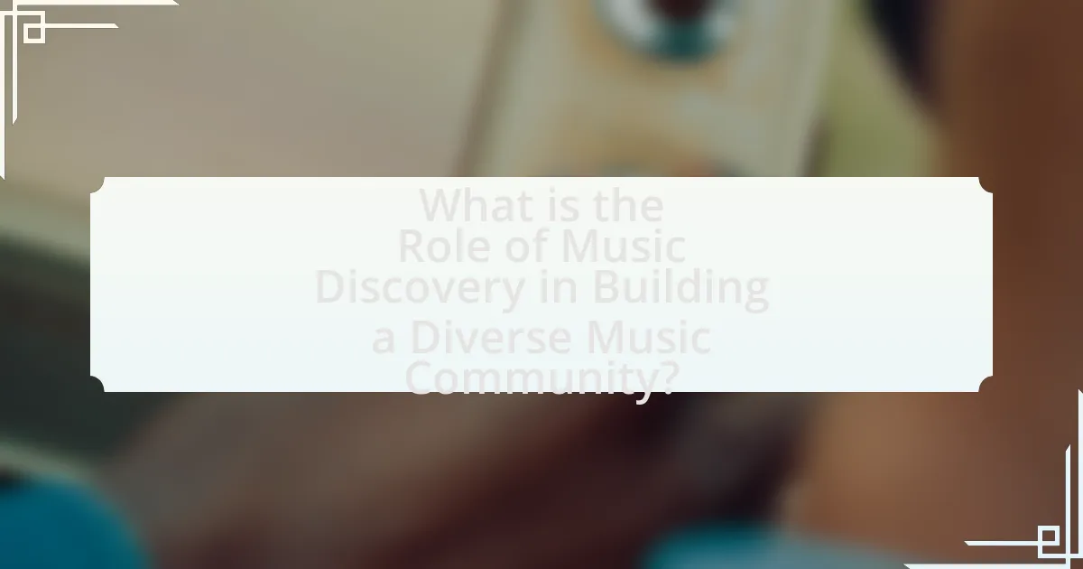What is the Role of Music Discovery in Building a Diverse Music Community?