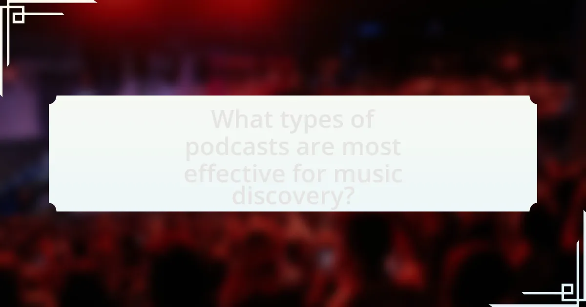 What types of podcasts are most effective for music discovery?